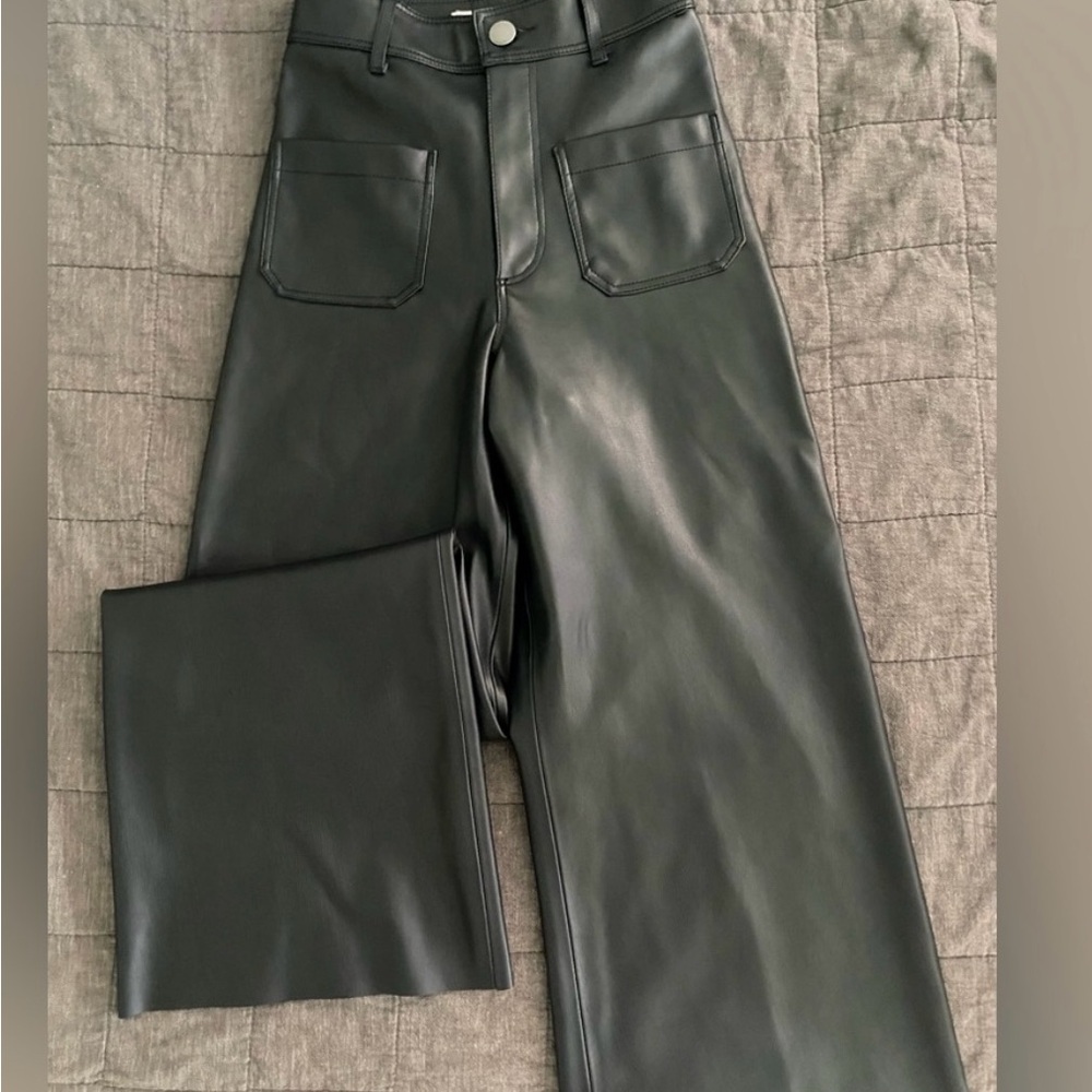 Zara Black Faux Leather Pants